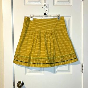 Fossil yellow/white polka dot skirt sz 6